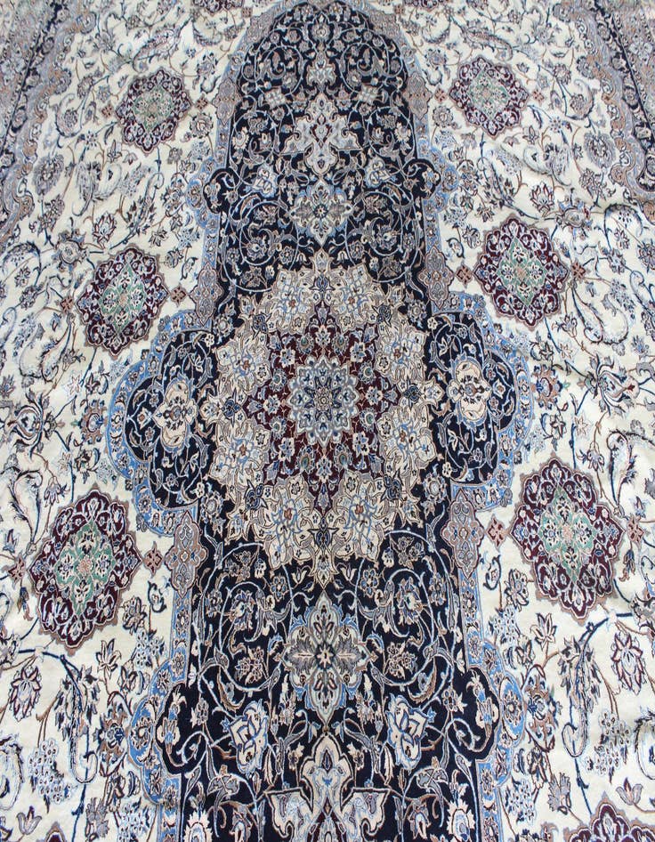Detail image of  11' 6 x 16' 2  Hand Knotted Nain Persian Rug