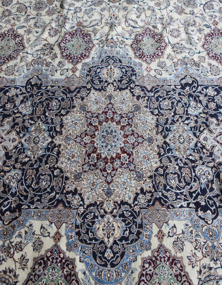 Detail image of  11' 6 x 16' 2  Hand Knotted Nain Persian Rug