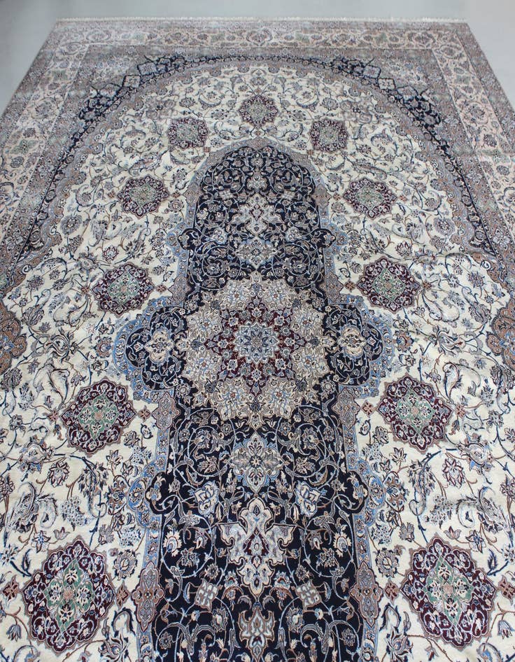 Detail image of  11' 6 x 16' 2  Hand Knotted Nain Persian Rug