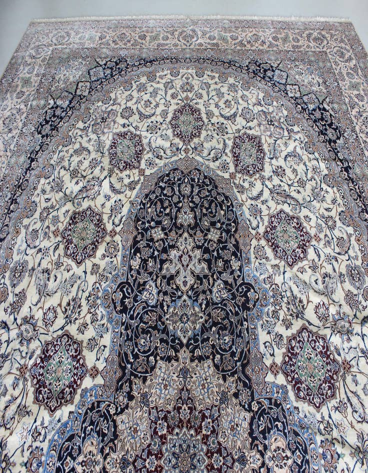 Detail image of  11' 6 x 16' 2  Hand Knotted Nain Persian Rug