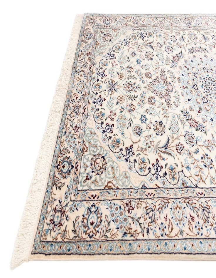 Detail image of  3' 5 x 5'  Hand Knotted Nain Persian Rug