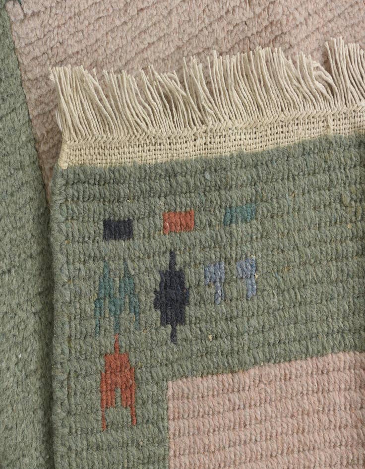 Detail image of  2' 4 x 4' 4  Hand Knotted Nepal Wool Rug