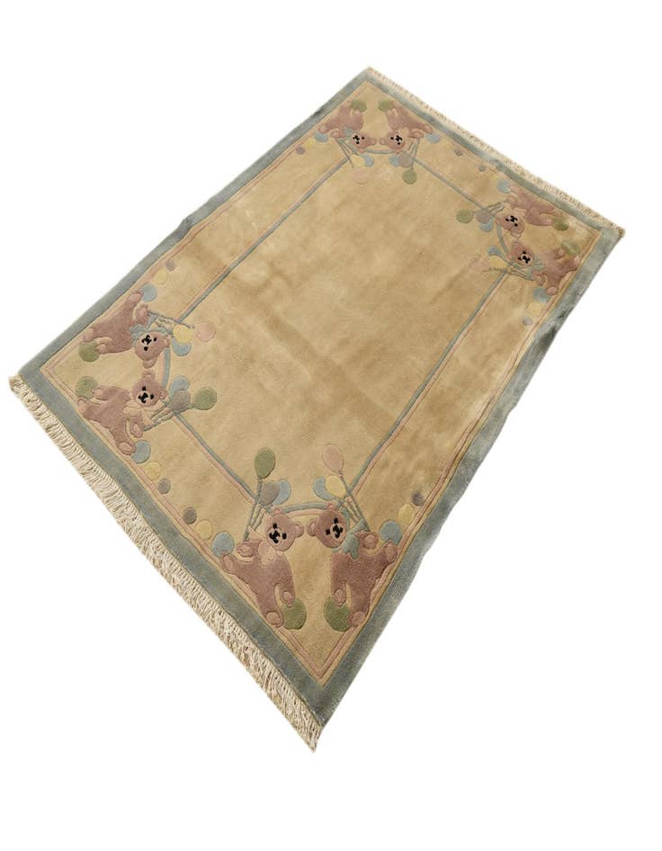 Detail image of  4' x 5' 11  Hand Knotted Nepal Wool Rug