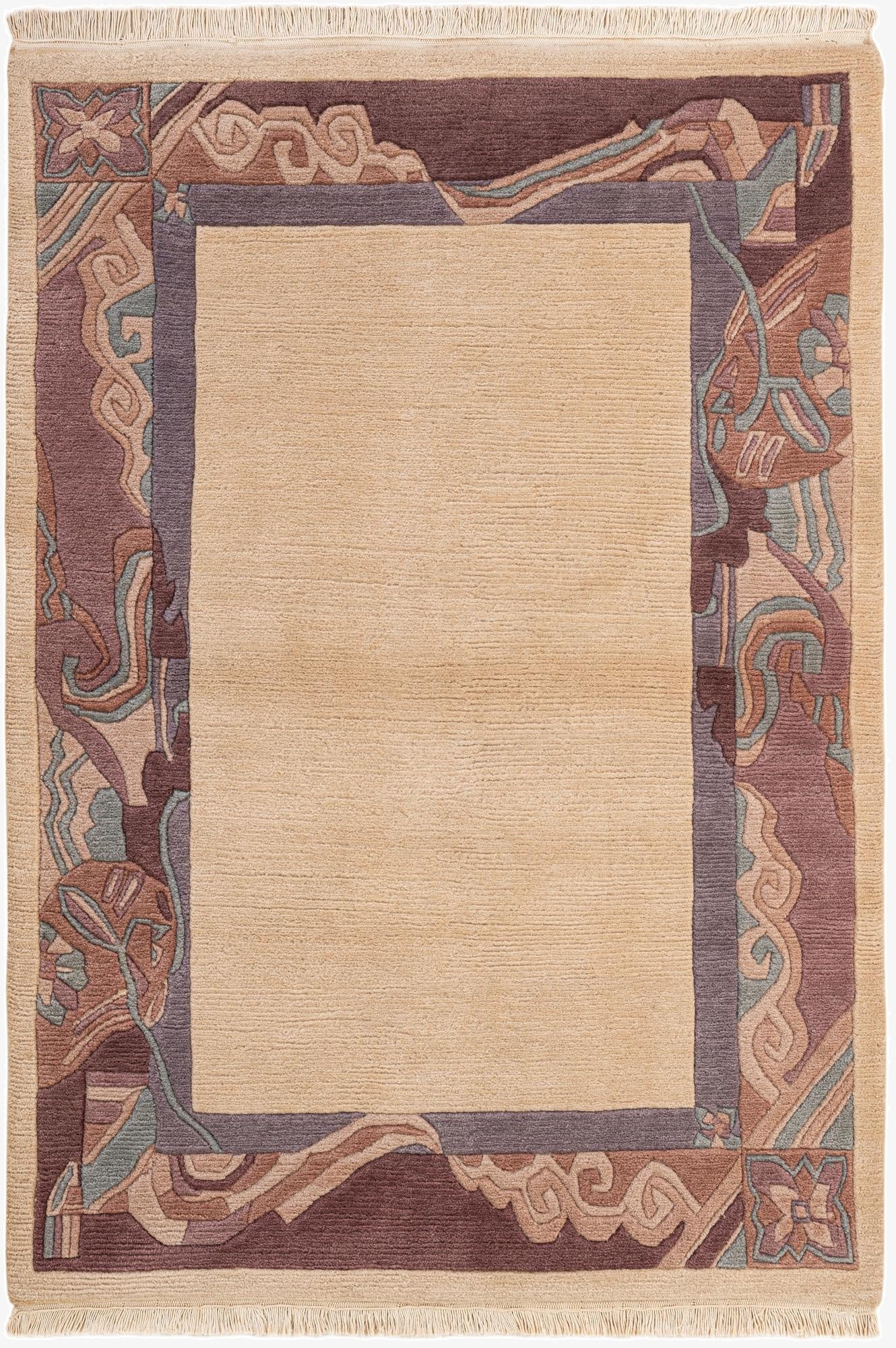  4' 1 x 5' 10  Hand Knotted Nepal Wool Rug