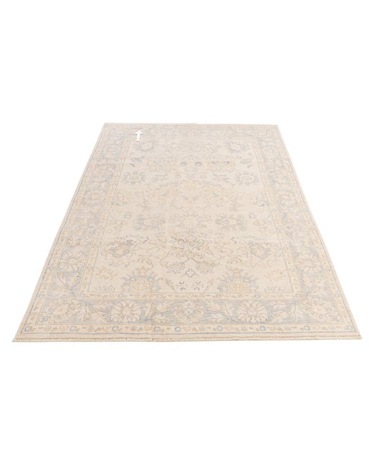 Detail image of  6' 1 x 9'  Hand Knotted Oushak Wool Rug