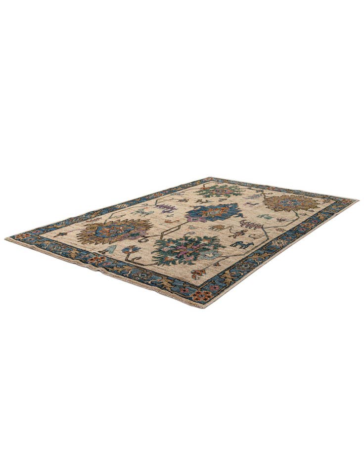 Detail image of  6' 1 x 9' 2  Hand Knotted Oushak Wool Rug