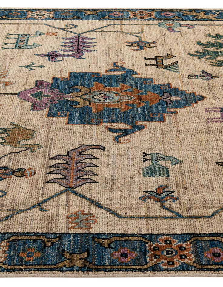 Detail image of  6' 1 x 9' 2  Hand Knotted Oushak Wool Rug