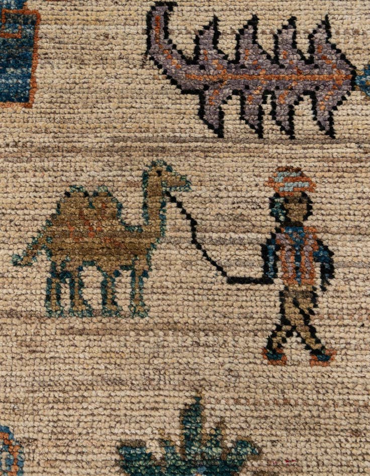 Detail image of  6' 1 x 9' 2  Hand Knotted Oushak Wool Rug