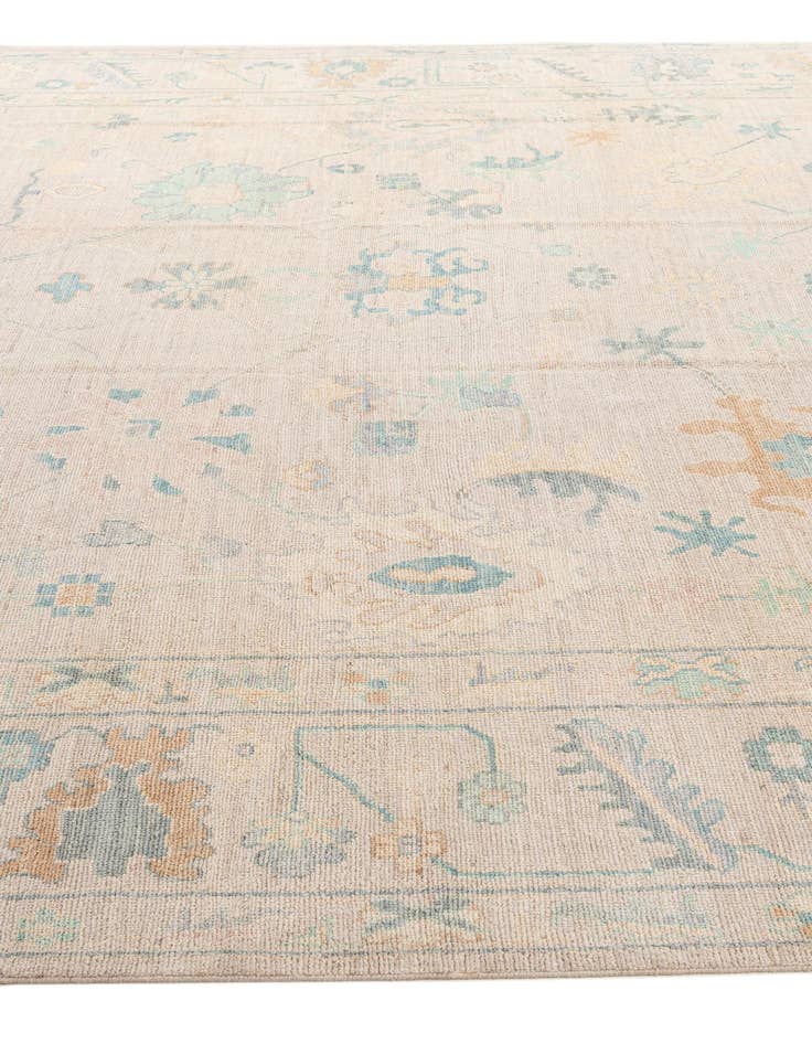 Detail image of  12' 2 x 14' 11  Hand Knotted Oushak Wool Rug