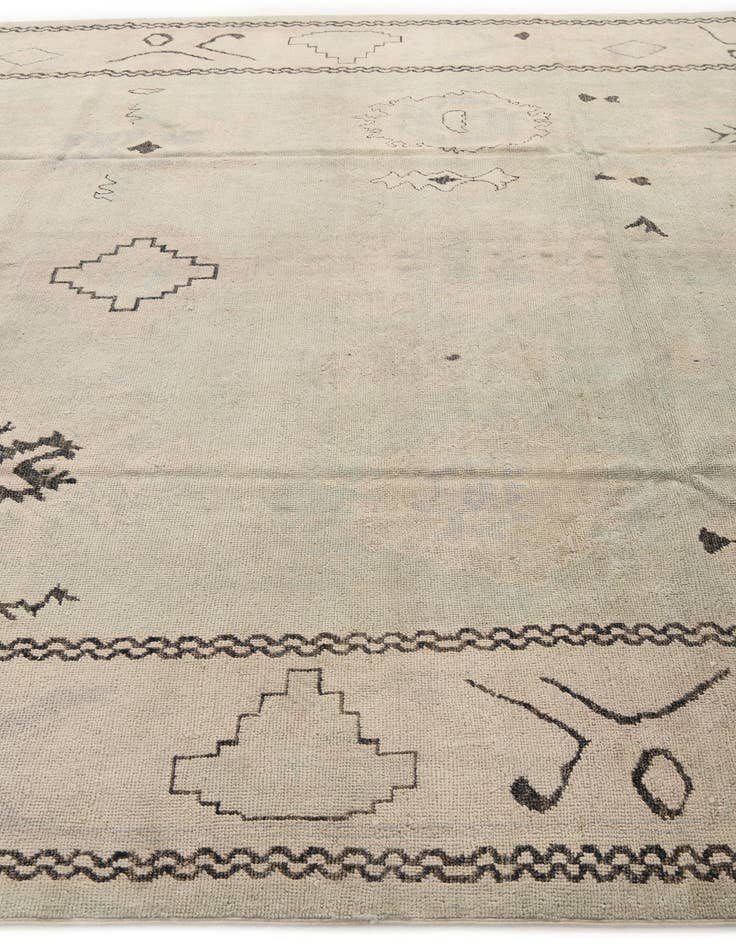 Detail image of  9' x 11' 3  Hand Knotted Oushak Wool Rug