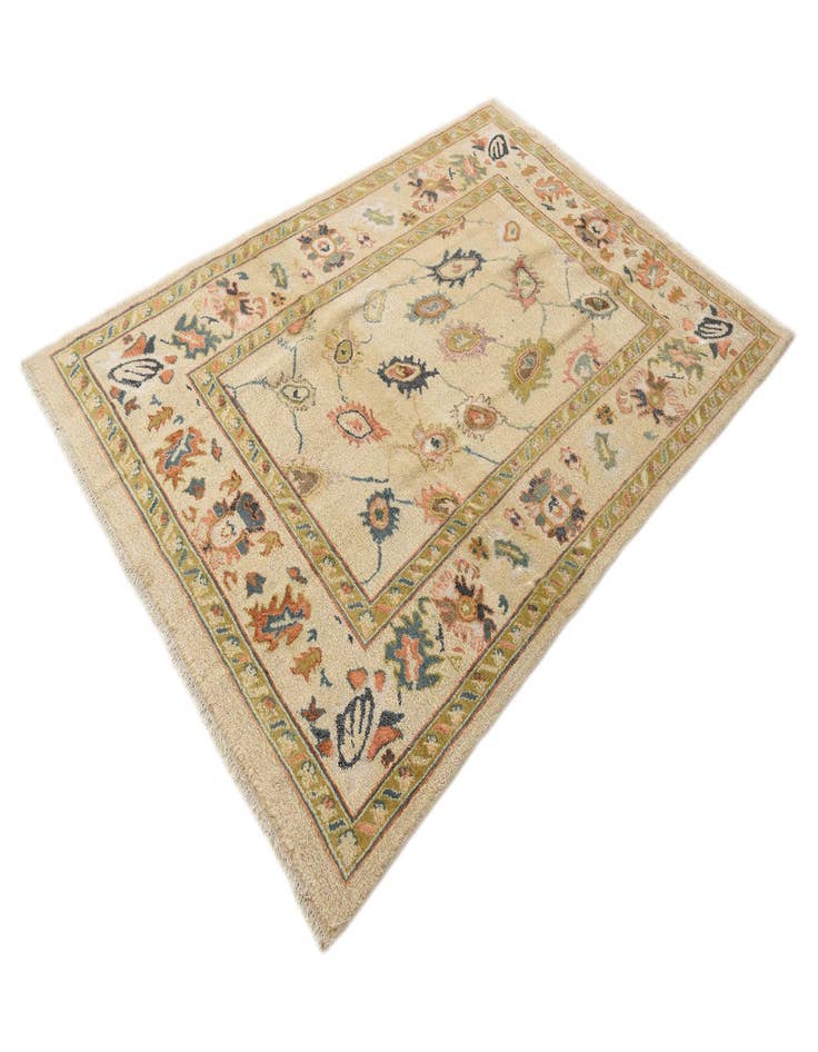 Detail image of  5' 7 x 8' 3  Hand Knotted Oushak Rug