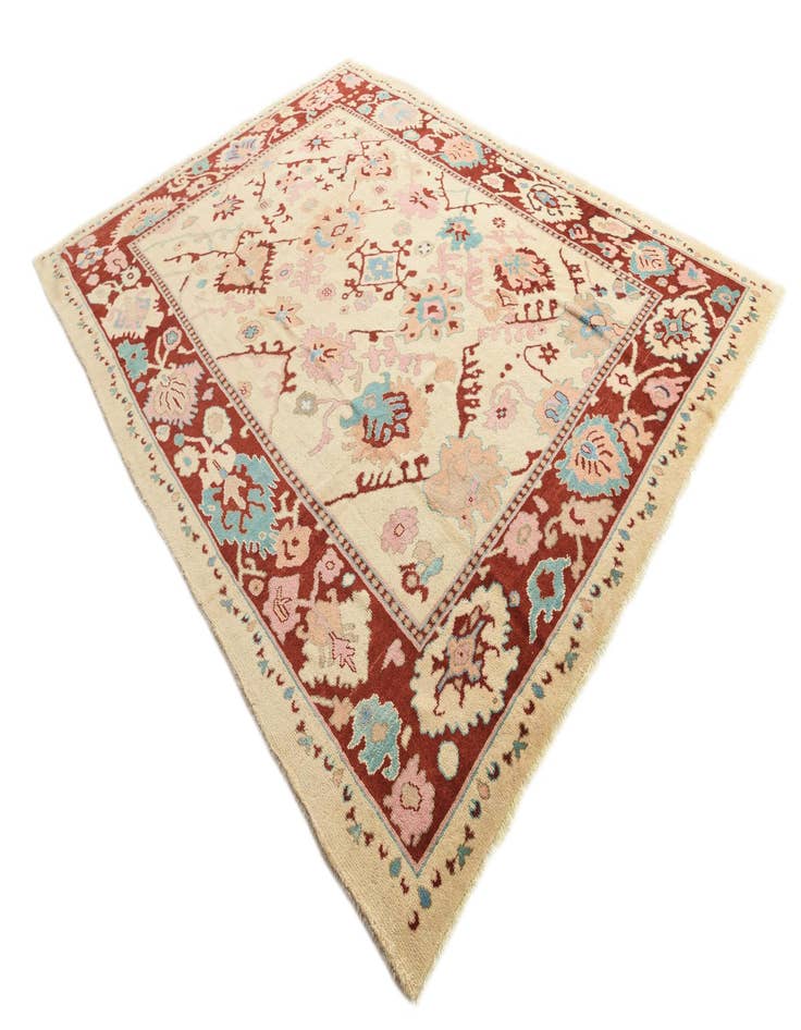 Detail image of  9' 4 x 12' 2  Hand Knotted Oushak Wool Rug