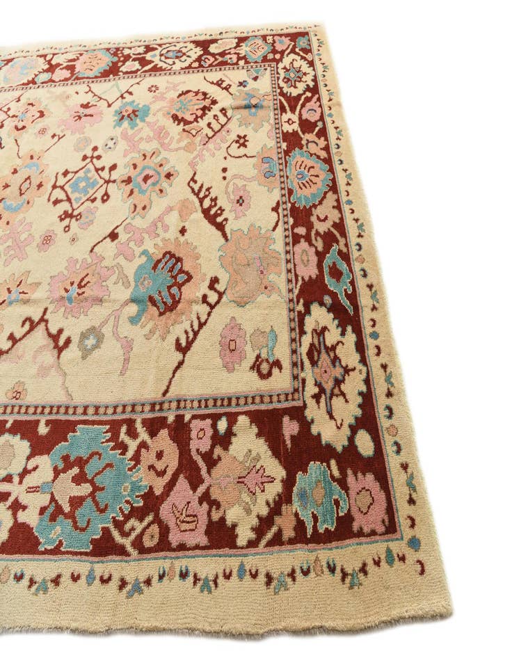 Detail image of  9' 4 x 12' 2  Hand Knotted Oushak Wool Rug