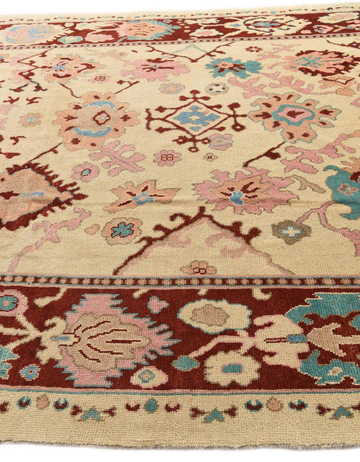 Detail image of  9' 4 x 12' 2  Hand Knotted Oushak Wool Rug