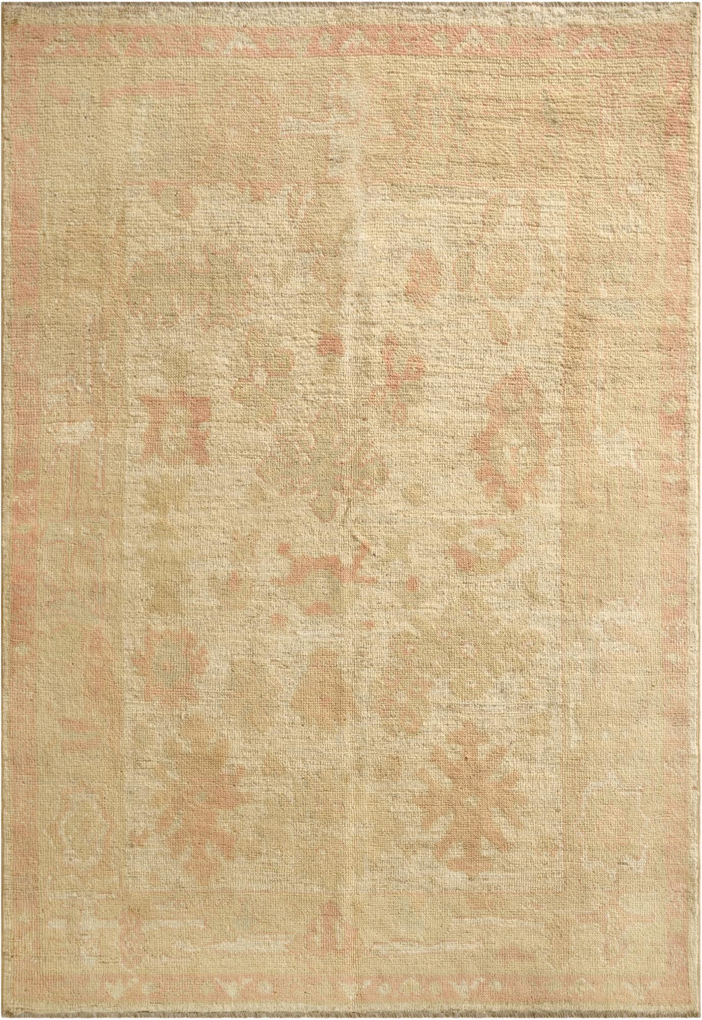  5' 2 x 7' 4  Hand Knotted Oushak Wool Rug