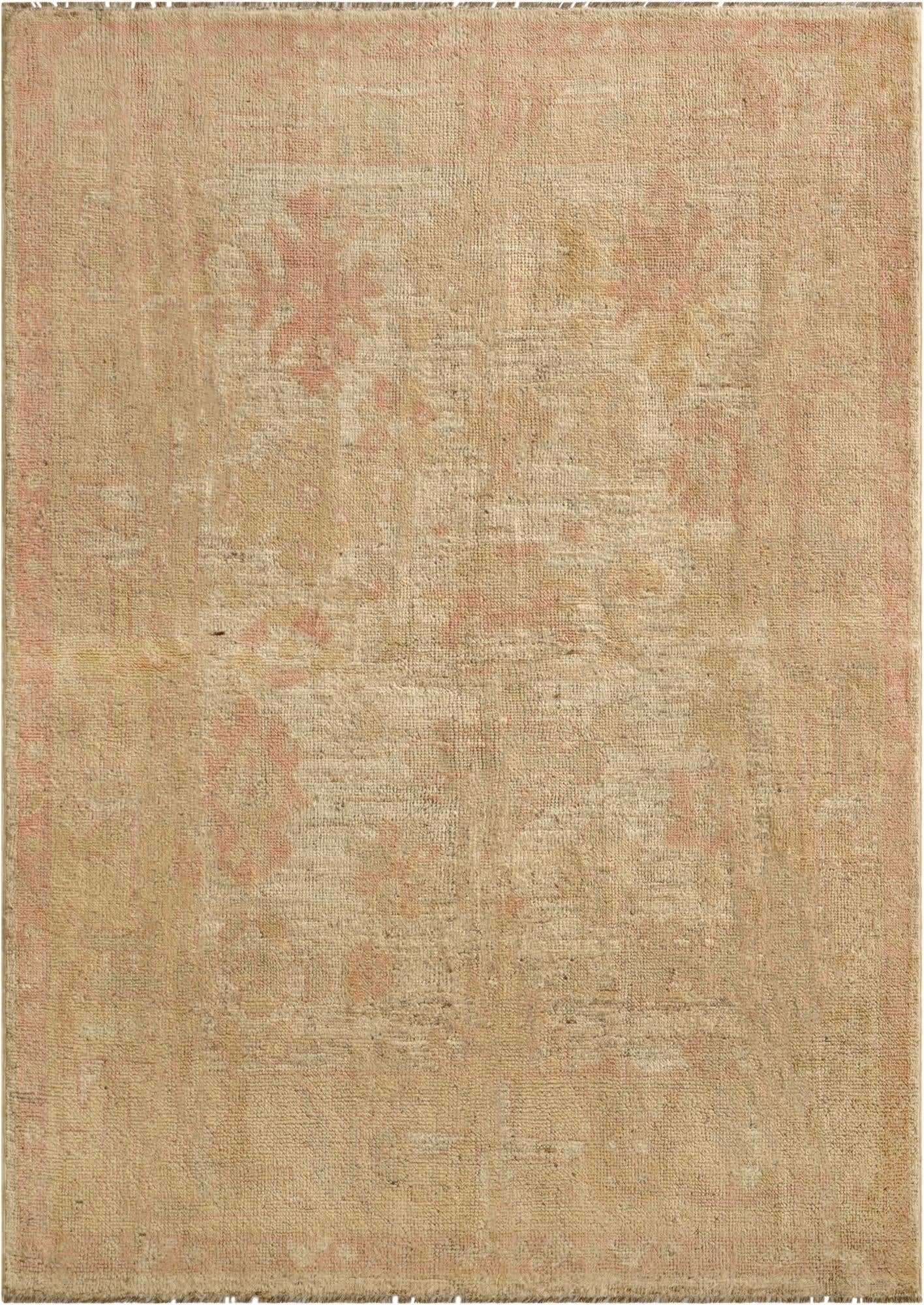  5' 1 x 7' 1  Hand Knotted Oushak Wool Rug