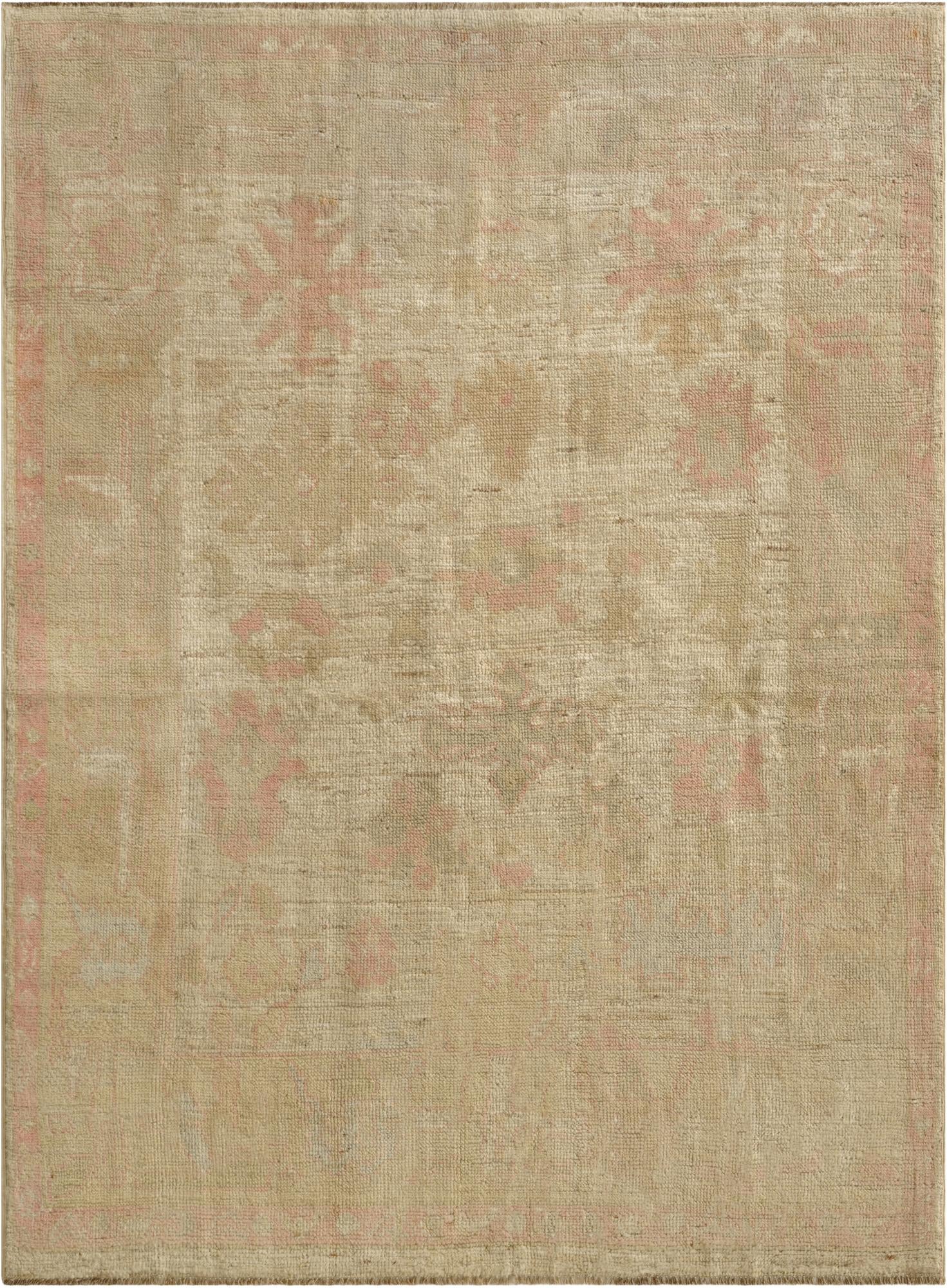  5' 1 x 6' 11  Hand Knotted Oushak Wool Rug