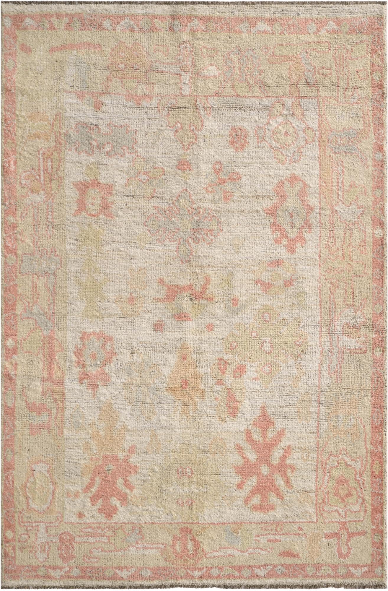  3' 11 x 5' 11  Hand Knotted Oushak Wool Rug