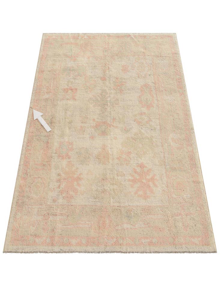 Detail image of  4' 2 x 6' 3  Hand Knotted Oushak Wool Rug