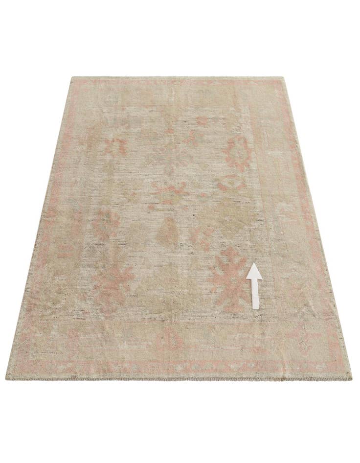 Detail image of  5' 4 x 6' 10  Hand Knotted Oushak Wool Rug