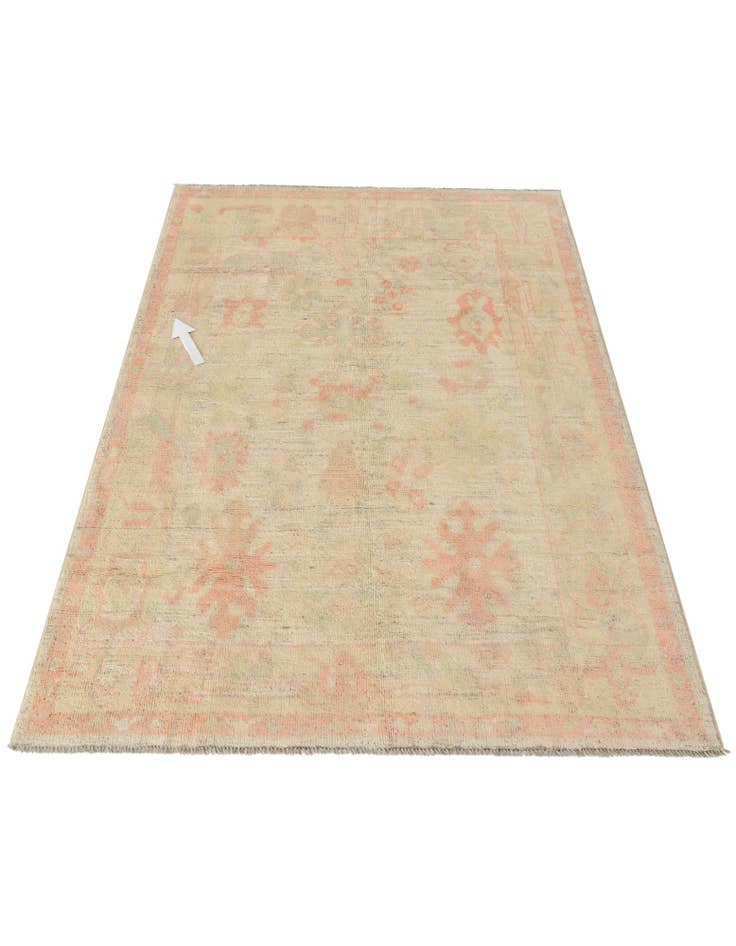 Detail image of  5' 2 x 7' 4  Hand Knotted Oushak Wool Rug