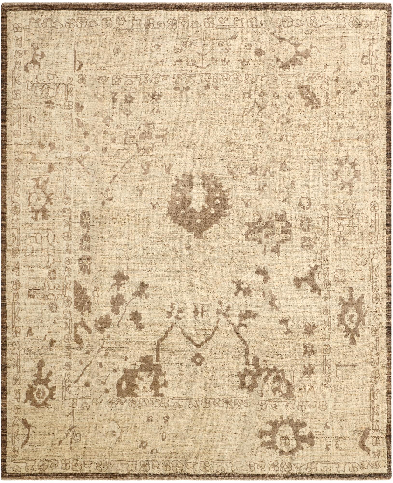 8' 3 x 10' 1 Hand Knotted Oushak Wool Rug
