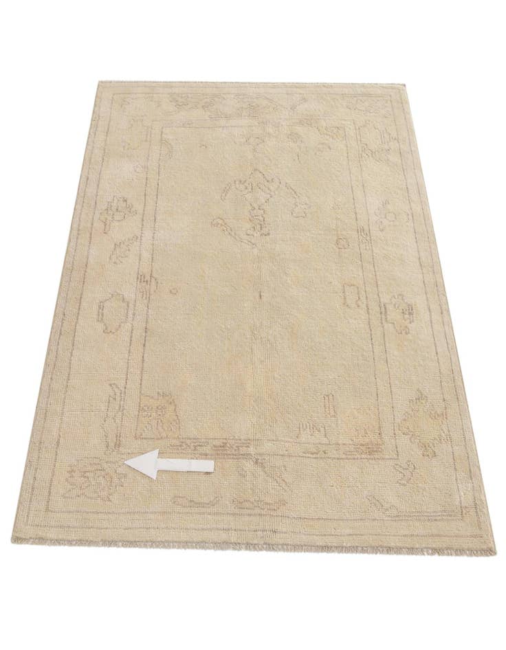 Detail image of  4' 3 x 6'  Hand Knotted Oushak Wool Rug