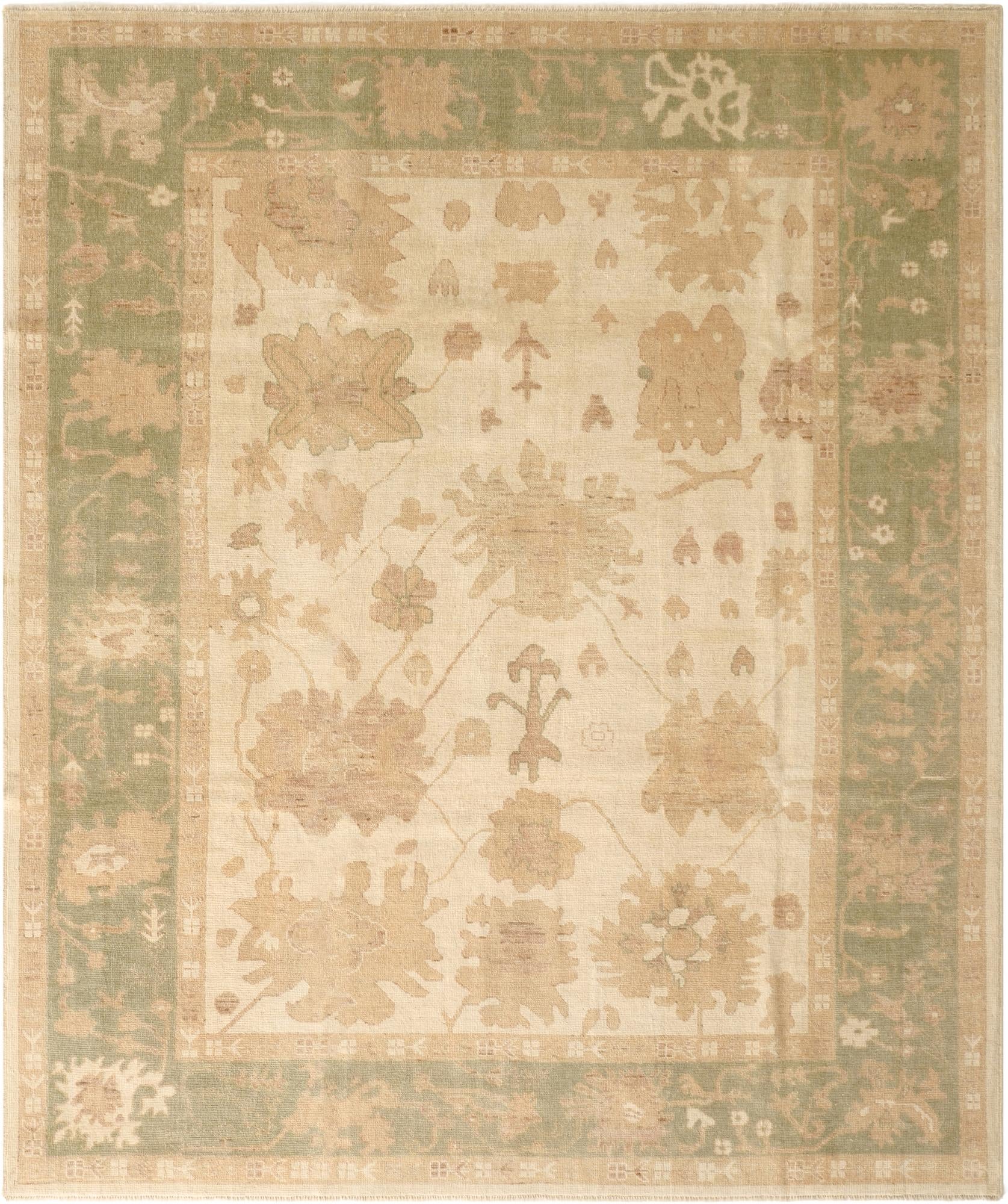 8' 4 x 9' 10 Hand Knotted Oushak Wool Rug