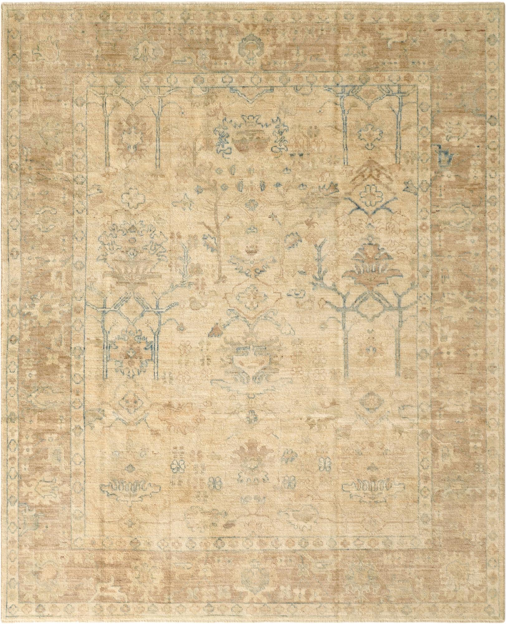 8' x 9' 9 Hand Knotted Oushak Wool Rug