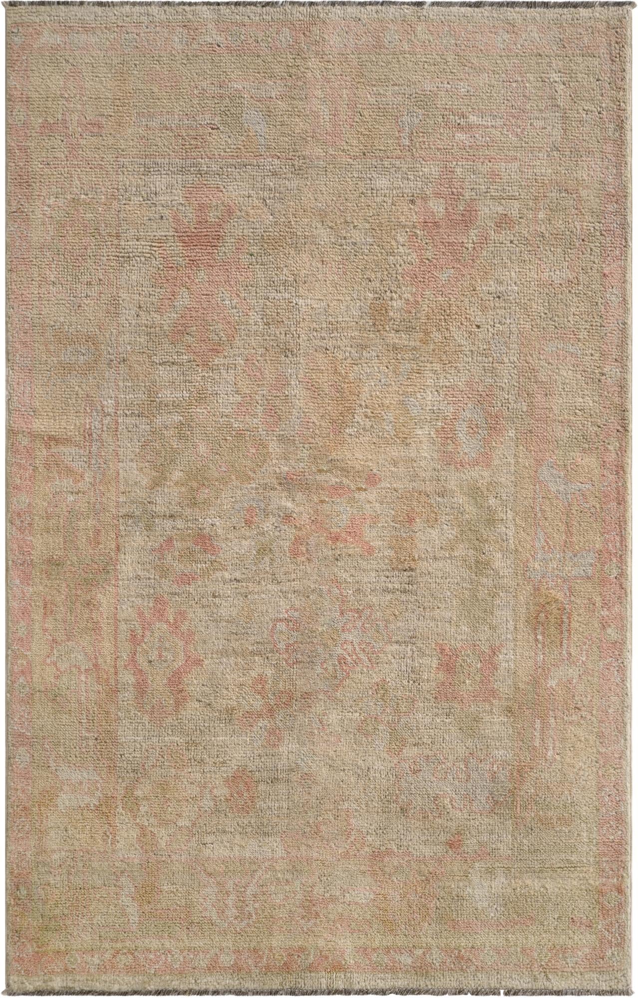  4' 1 x 6' 3  Hand Knotted Oushak Wool Rug