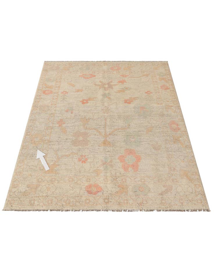 Detail image of  5' 2 x 6' 7  Hand Knotted Oushak Wool Rug