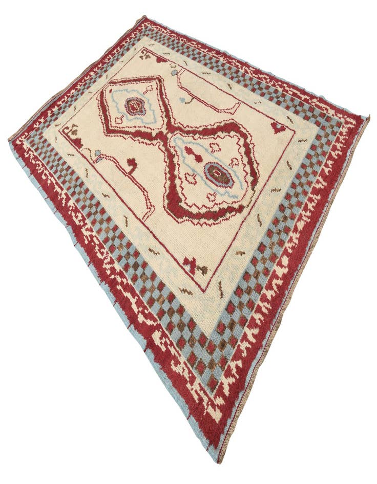 Detail image of  6' 2 x 9' 1  Hand Knotted Oushak Wool Rug