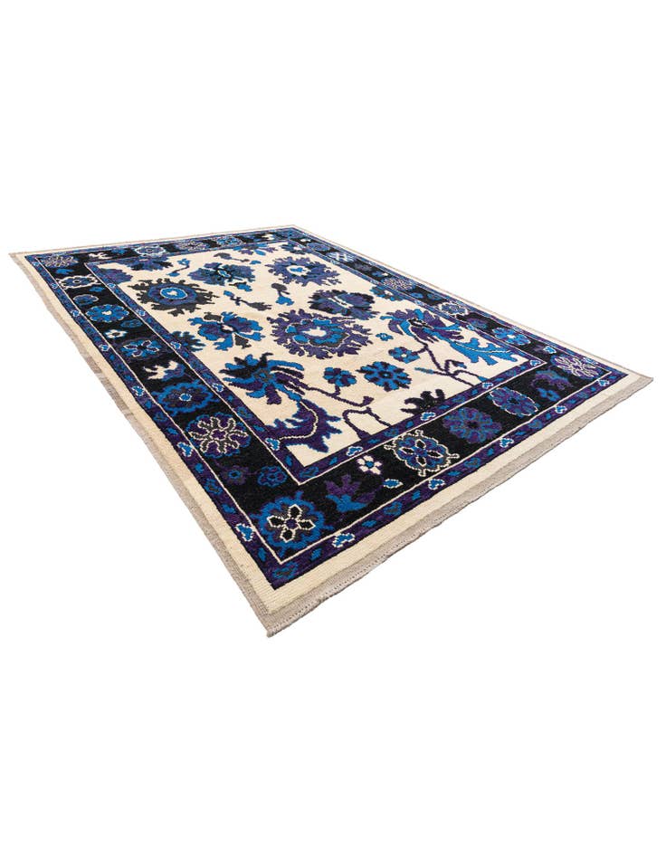 Detail image of  9' 3 x 12' 9  Hand Knotted Oushak Wool Rug