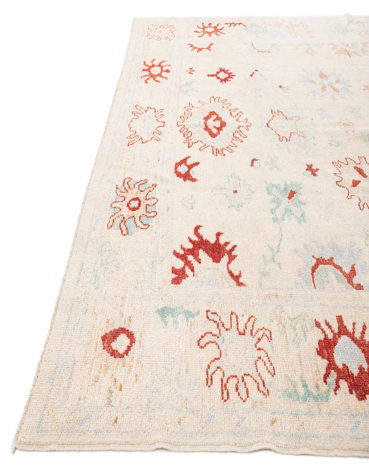 Detail image of  8' x 9' 8  Hand Knotted Oushak Wool Rug