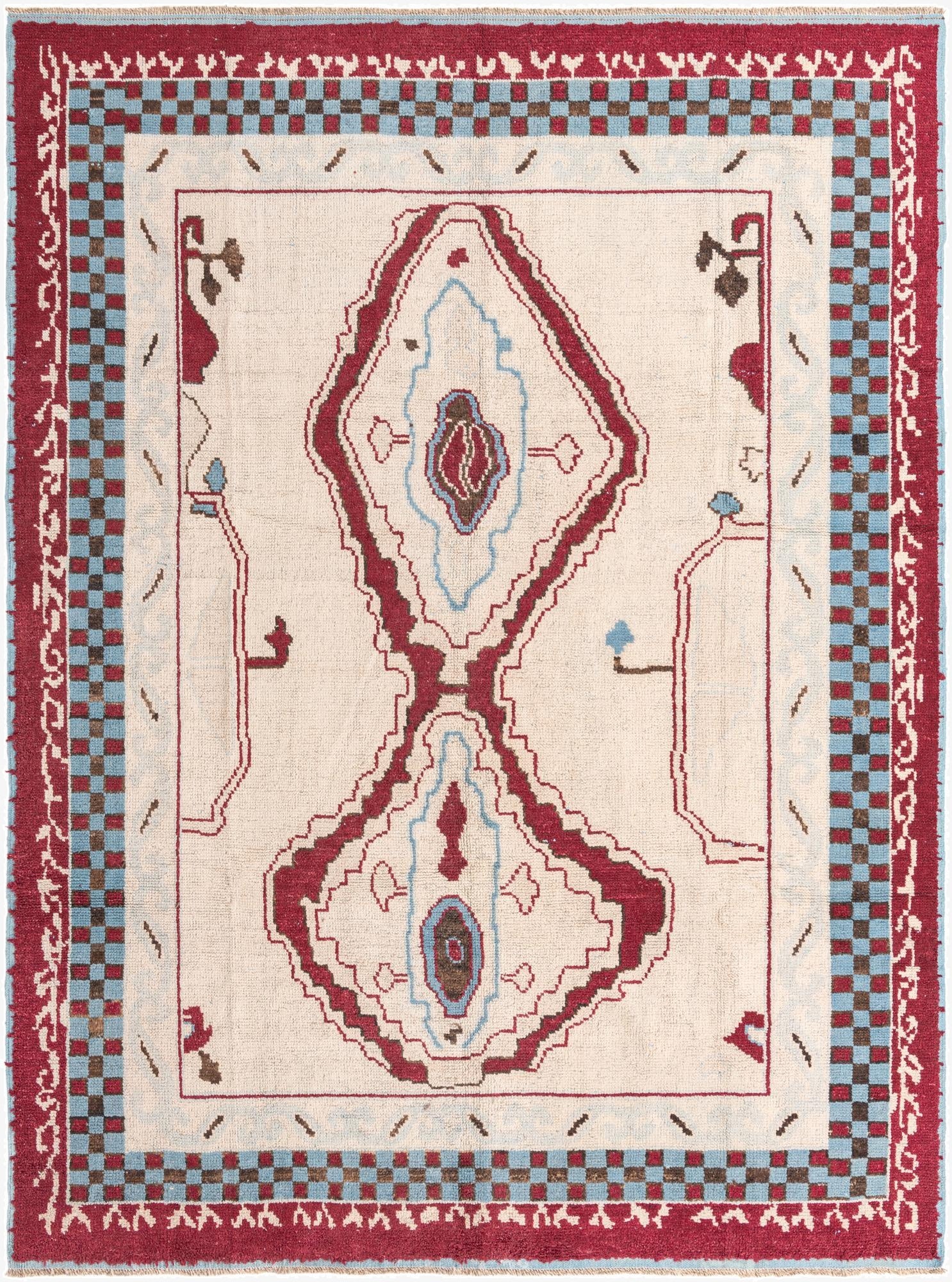  9' x 12' 4  Hand Knotted Oushak Wool Rug