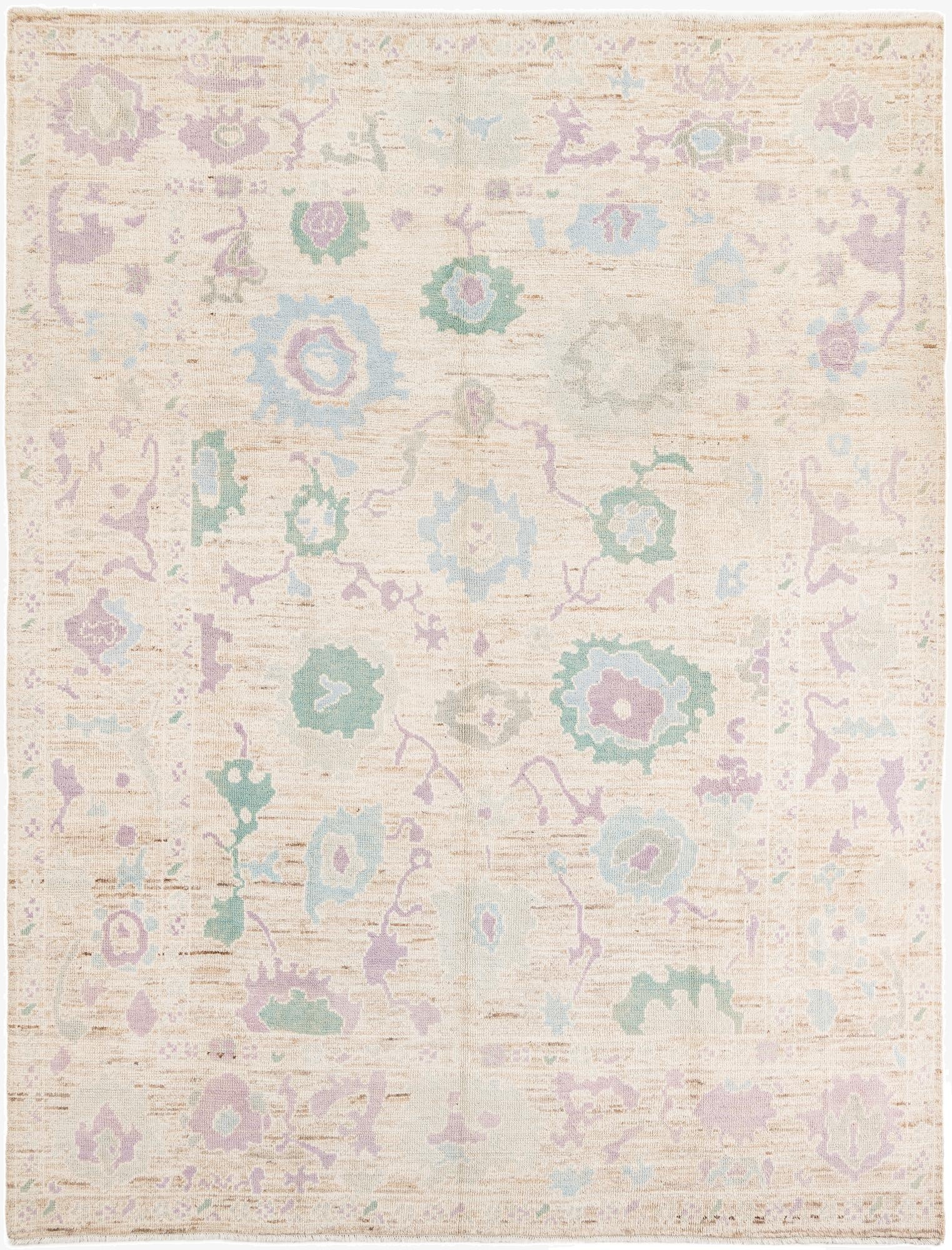  9' 2 x 11' 10  Hand Knotted Oushak Wool Rug