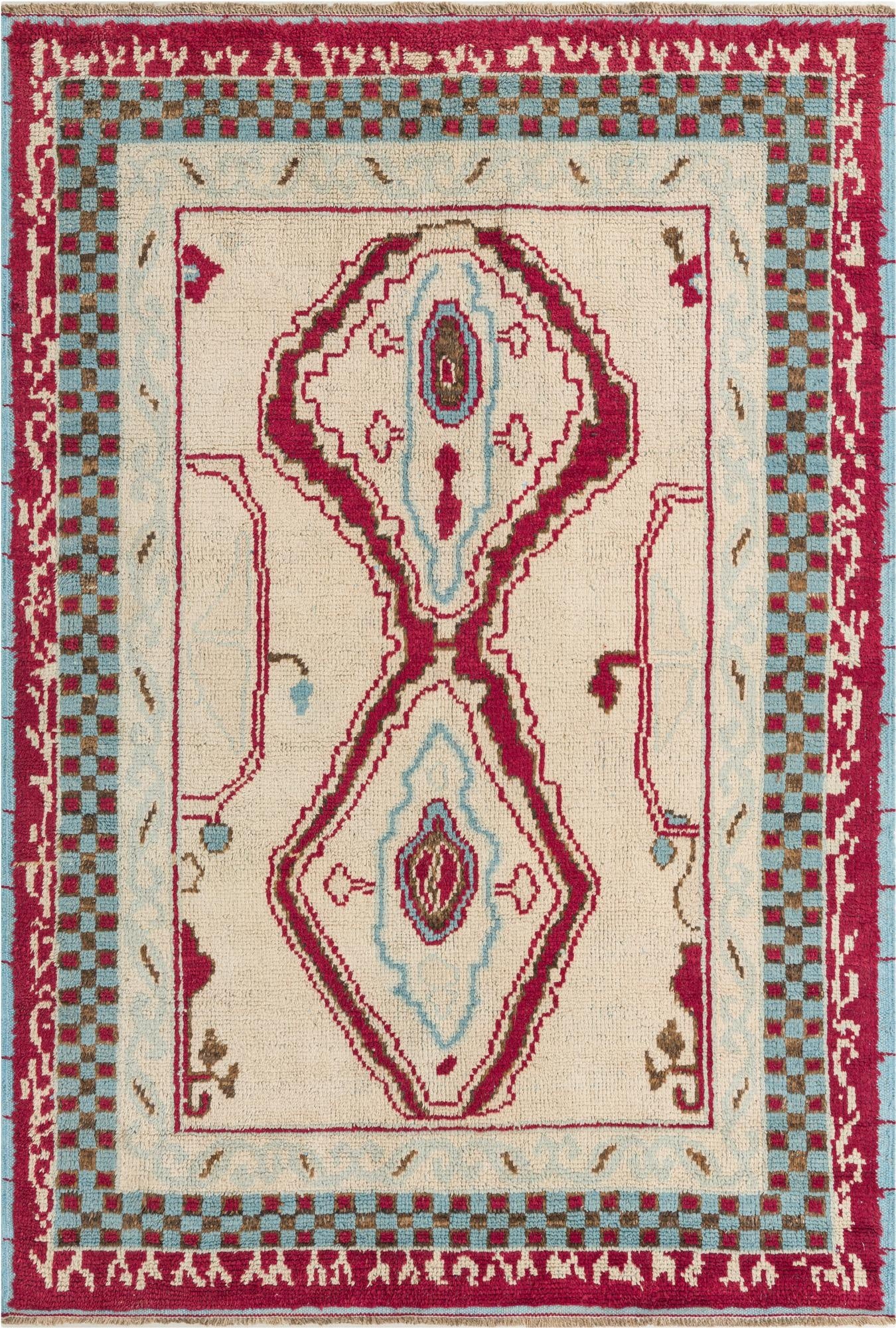  6' 2 x 9' 1  Hand Knotted Oushak Wool Rug