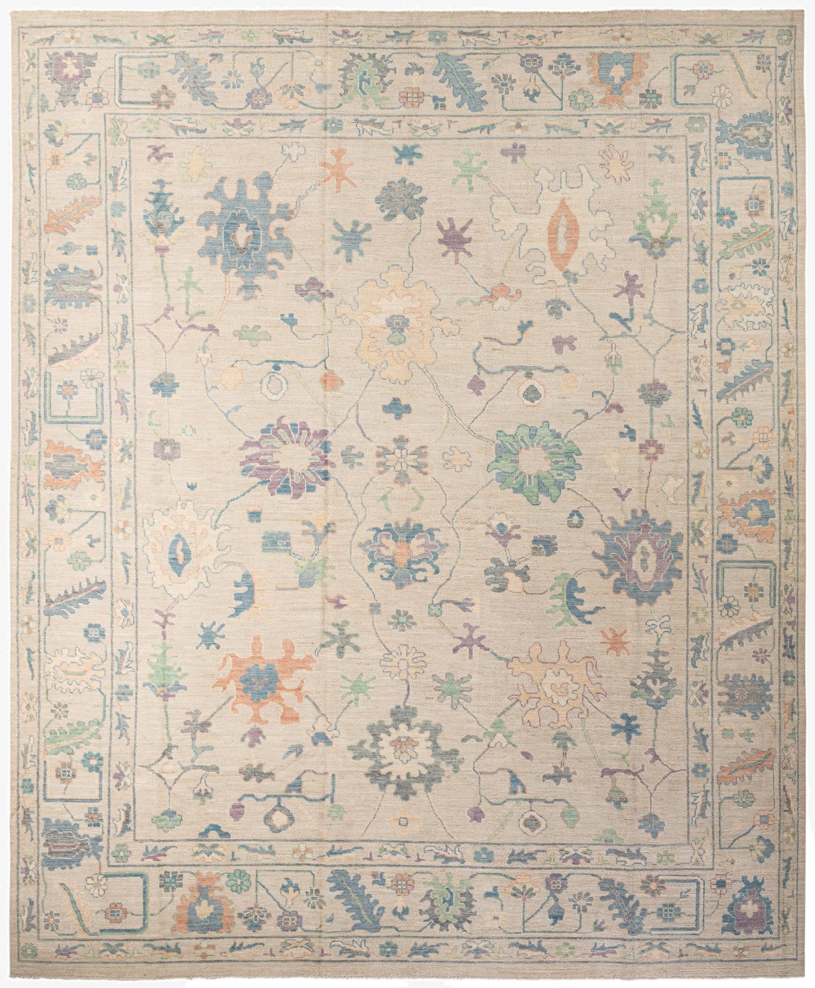  12' 2 x 15'  Hand Knotted Oushak Wool Rug