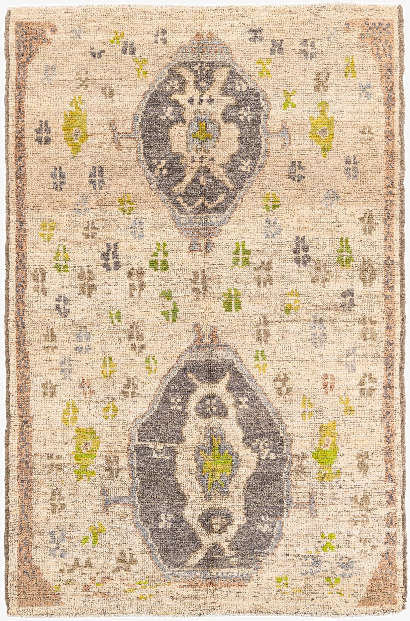  6' 2 x 9' 10  Hand Knotted Oushak Wool Rug
