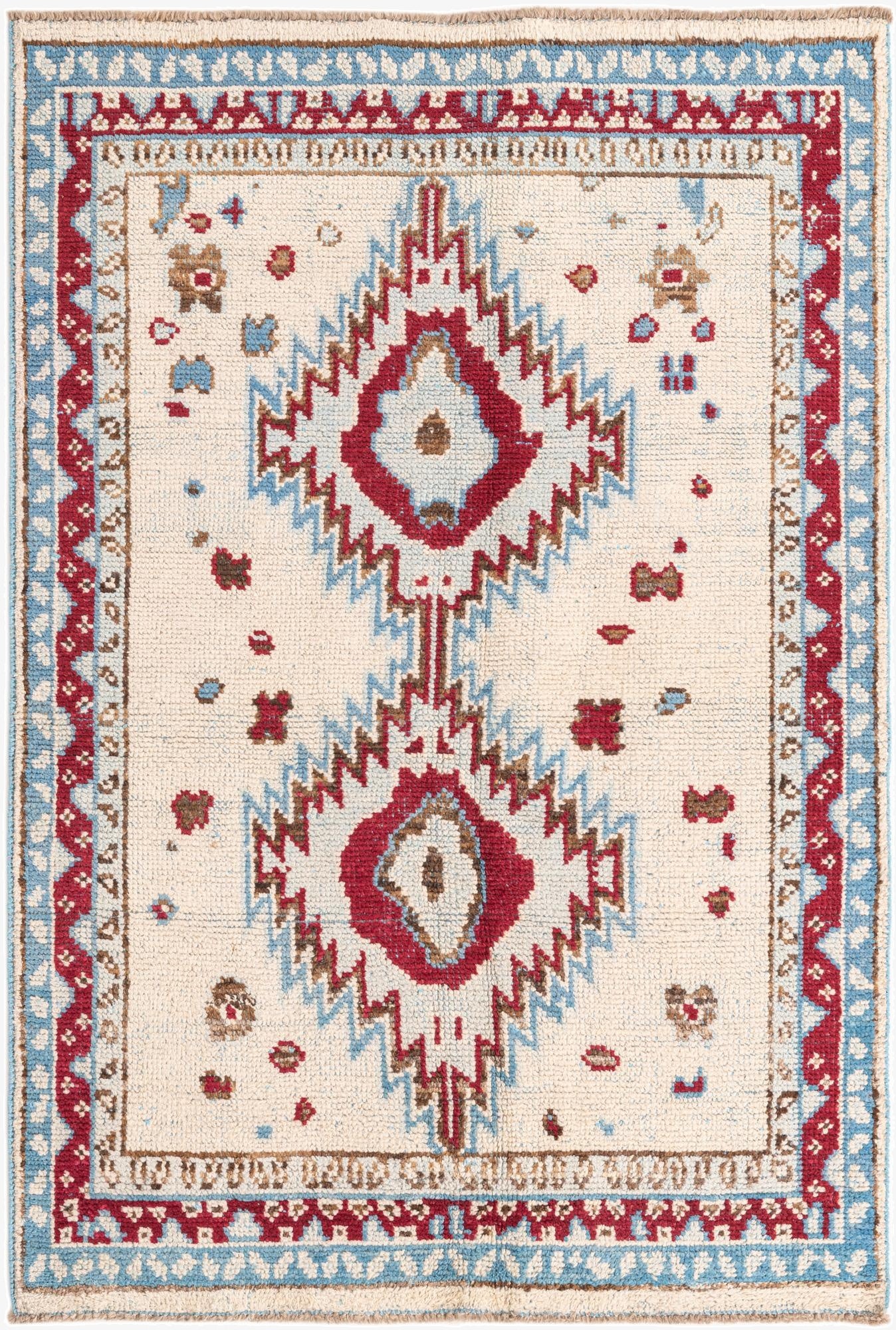  5' 1 x 7' 8  Hand Knotted Oushak Wool Rug