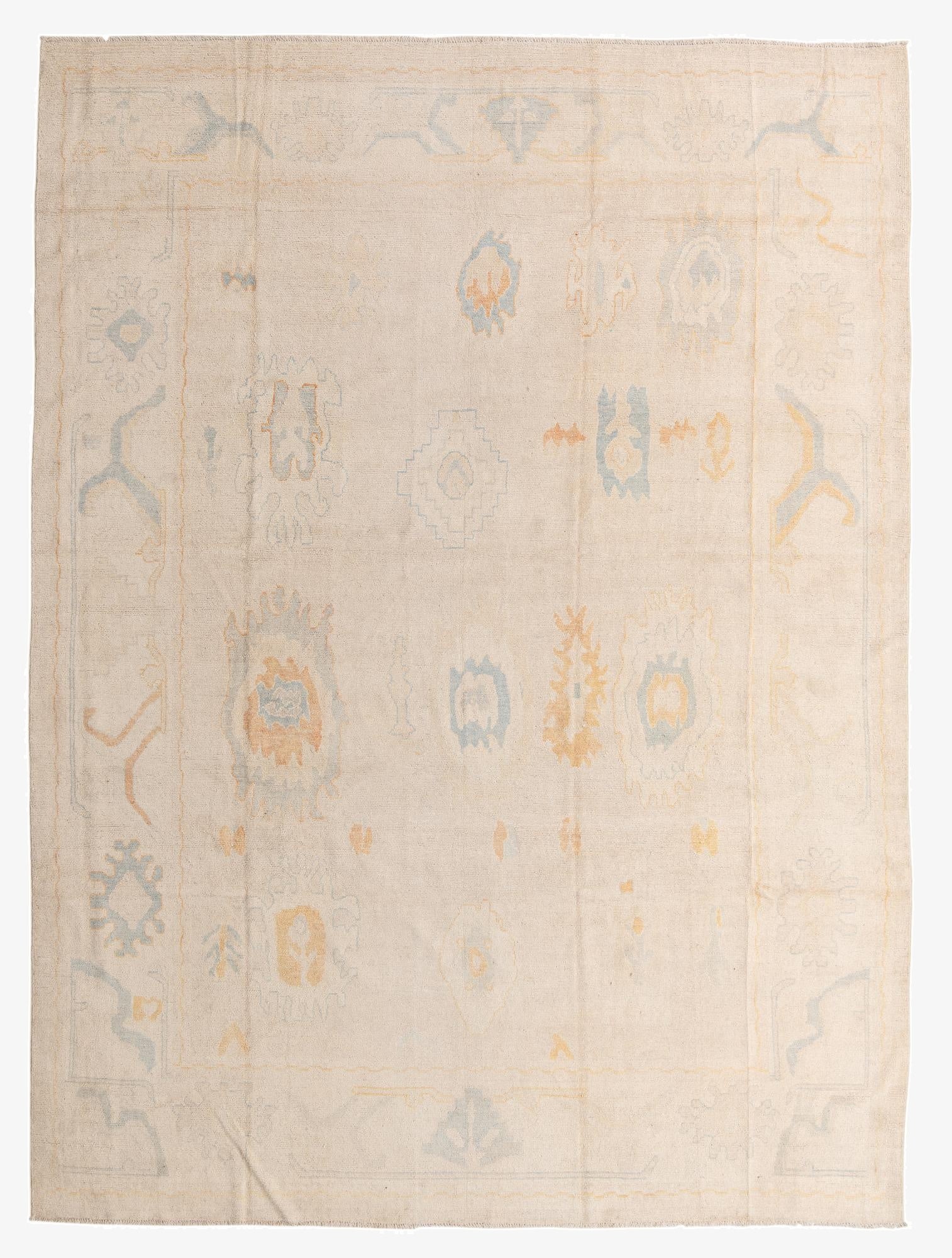  9' 8 x 13' 1  Hand Knotted Oushak Wool Rug