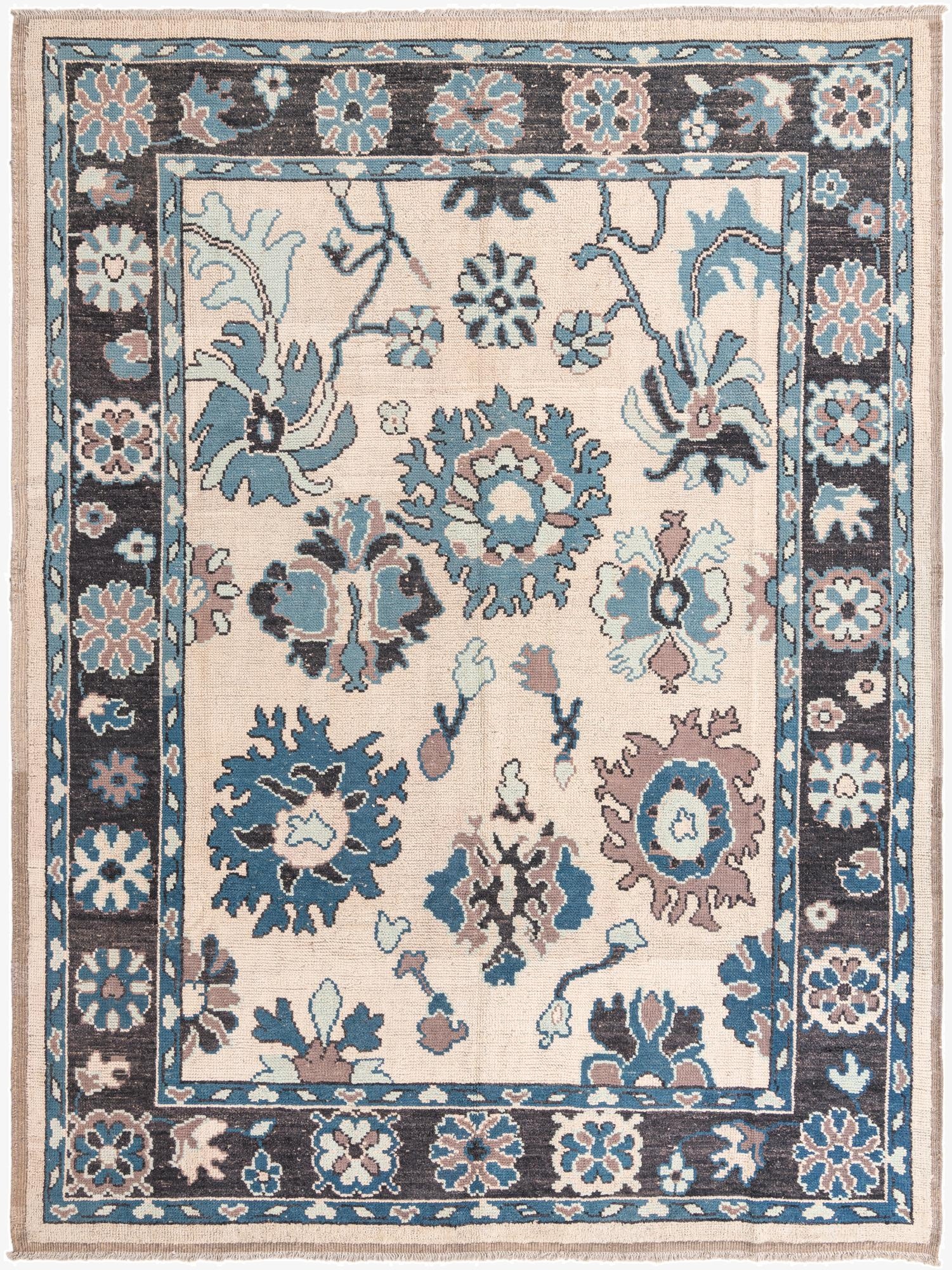  9' 1 x 12' 3  Hand Knotted Oushak Wool Rug
