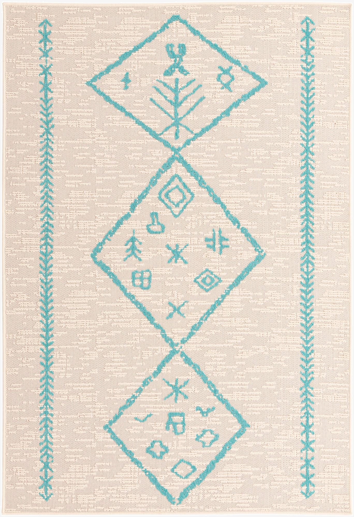  5' x 7' 7  Washable Bohemian Indoor / Outdoor Rug