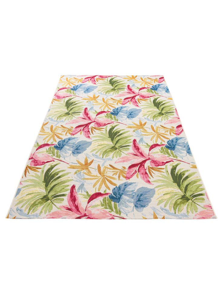Detail image of  5' 2 x 7' 8  Washable Botanical Indoor / Outdoor Rug
