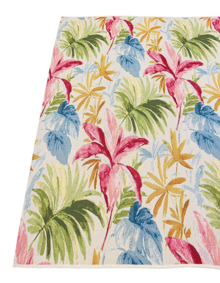 Detail image of  5' 2 x 7' 8  Washable Botanical Indoor / Outdoor Rug