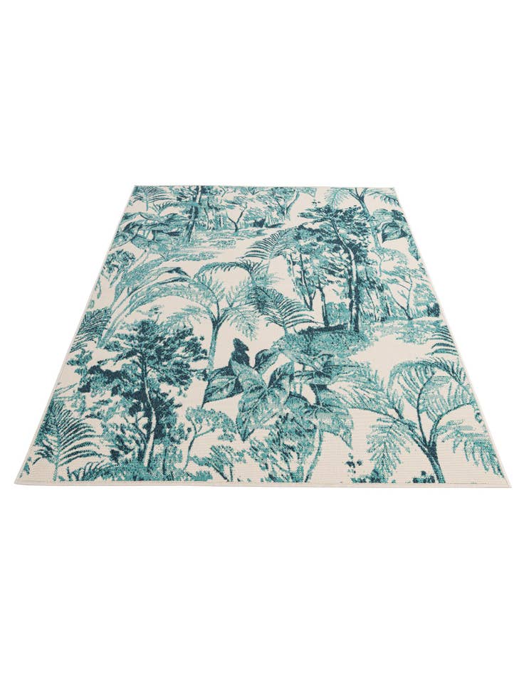 Detail image of  5' 2 x 7' 7  Washable Botanical Indoor / Outdoor Rug