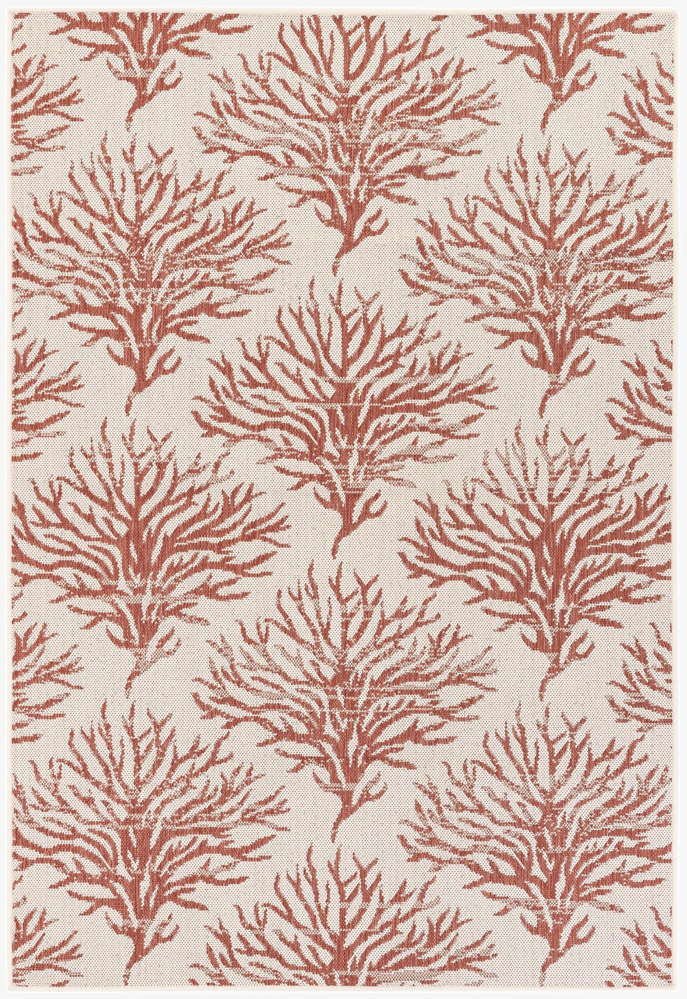  5' 3 x 7' 7  Washable Botanical Indoor / Outdoor Rug