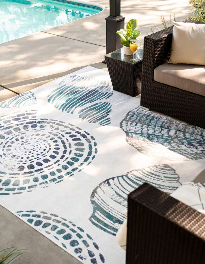 Ivory 5' 3 x 8' Coastal Indoor / Outdoor Rug | Rugs.com