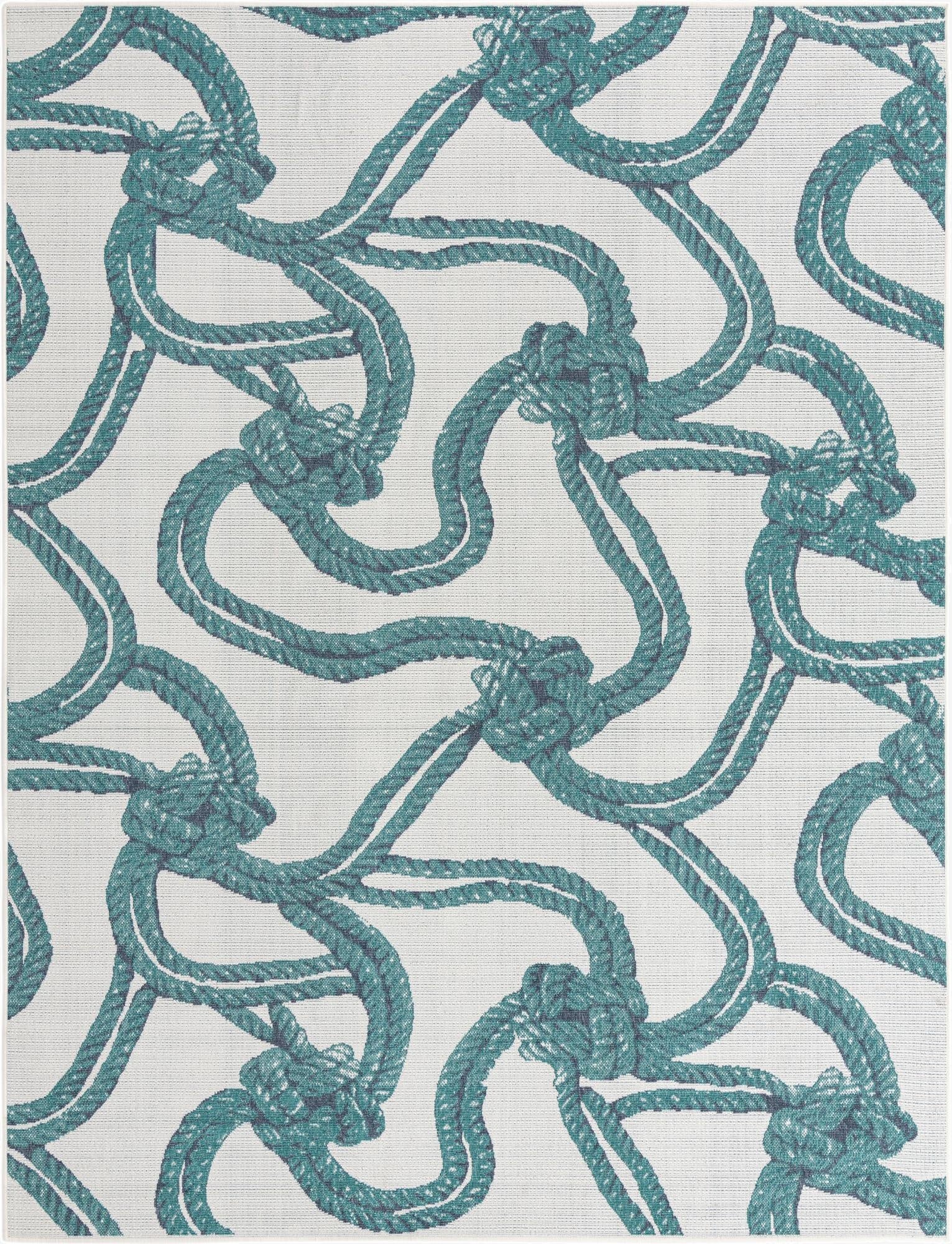  7' 10 x 10'  Washable Coastal Indoor / Outdoor Rug