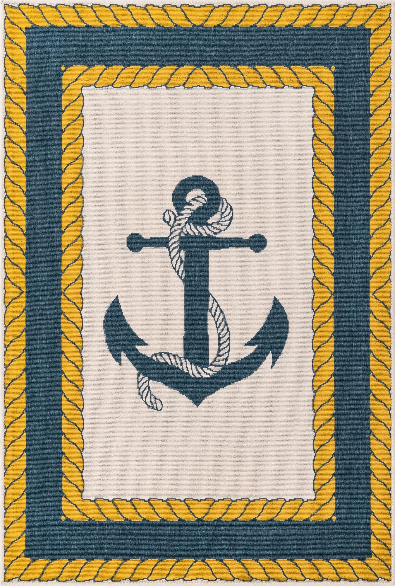  4' x 6'  Washable Coastal Indoor / Outdoor Rug